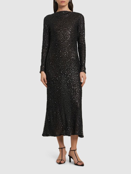 Proenza Schouler: Marlowe sequined long dress - Black - women_1 | Luisa Via Roma