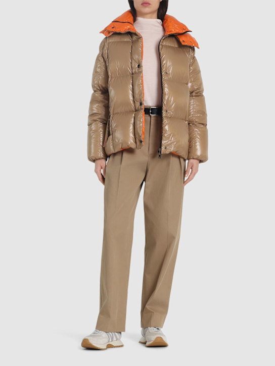 Moncler: Parana nylon laqué down jacket - women_1 | Luisa Via Roma