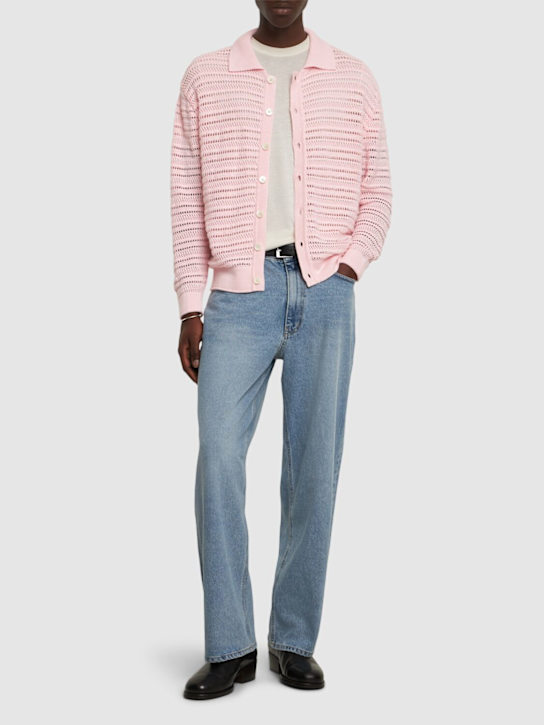Dunst: Unisex open collared cardigan - Pink - men_1 | Luisa Via Roma