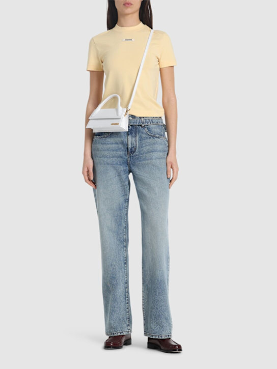 Jacquemus: Le Tshirt Gros Grain cotton t-shirt - Beige - women_1 | Luisa Via Roma