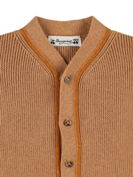 Bonpoint: Cotton & cashmere knit cardigan - kids-boys_1 | Luisa Via Roma