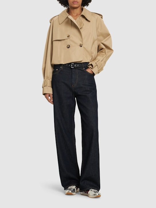 GANNI: Belted straight jeans - women_1 | Luisa Via Roma