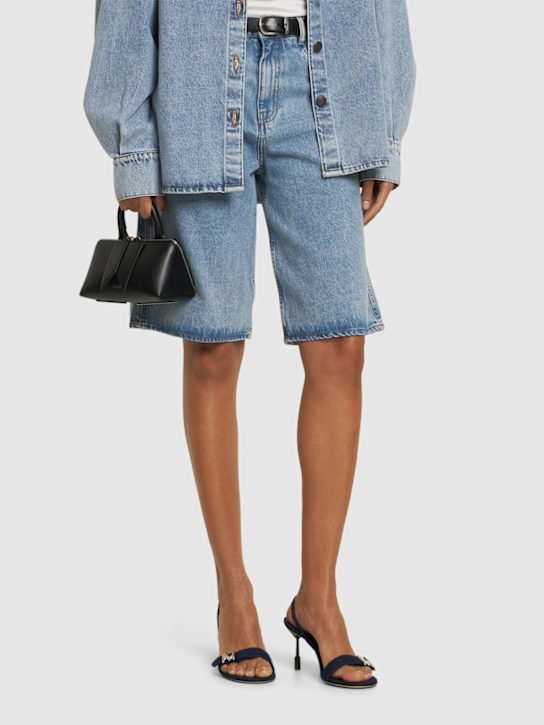 MSGM: 75mm Denim sandals - women_1 | Luisa Via Roma