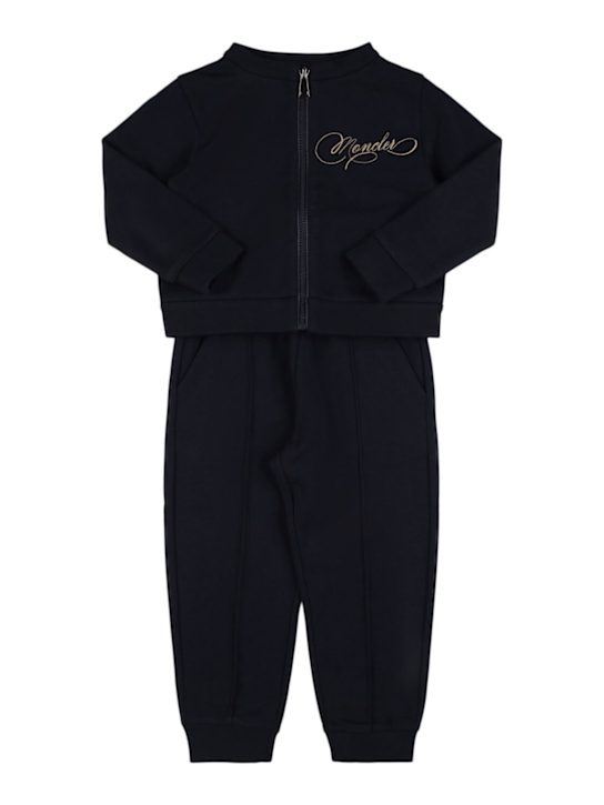 Moncler: Felpa e pantaloni in cotone - kids-girls_0 | Luisa Via Roma