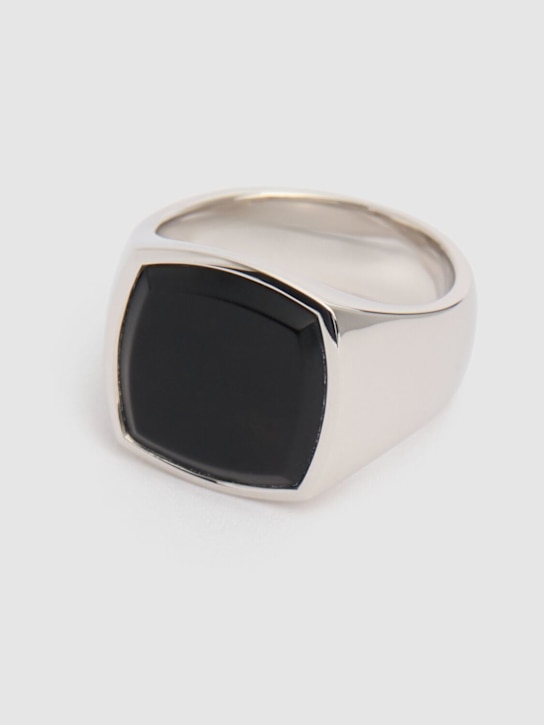 Tom Wood: Anello Cushion in onice nero - men_2 | Luisa Via Roma