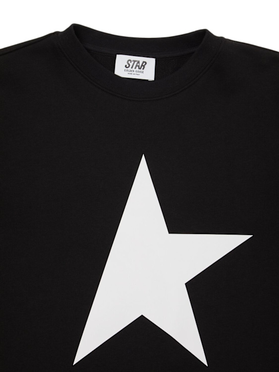 Golden Goose: Sweatshirt aus Baumwollmischung mit Sterndruck - Schwarz - kids-boys_1 | Luisa Via Roma
