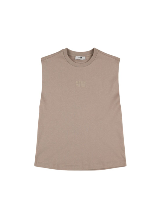 MSGM: Printed cotton jersey tank top - kids-boys_0 | Luisa Via Roma