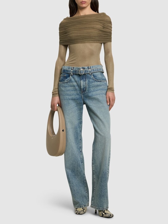 Christopher Esber: Sonora sheer tulle rib top - Beige - women_1 | Luisa Via Roma