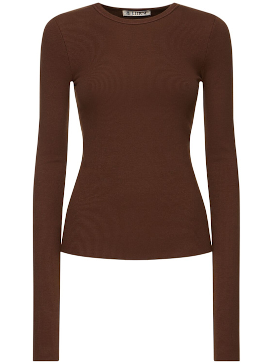 Éterne: Fitted long sleeve jersey top - women_0 | Luisa Via Roma
