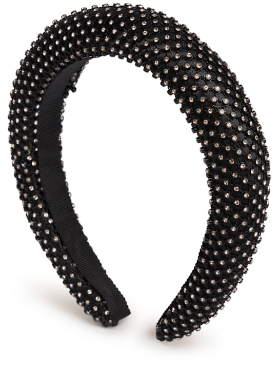 Monnalisa: Embellished satin headband - Black - kids-girls_0 | Luisa Via Roma