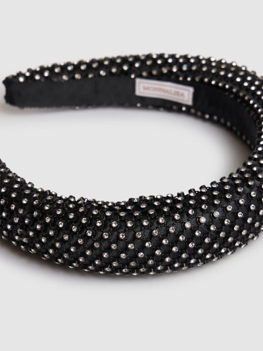Monnalisa: Embellished satin headband - Black - kids-girls_1 | Luisa Via Roma