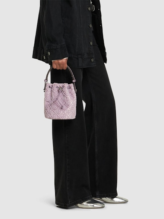 Tory Burch: Mini T Monogram fil coupé bucket bag - women_1 | Luisa Via Roma