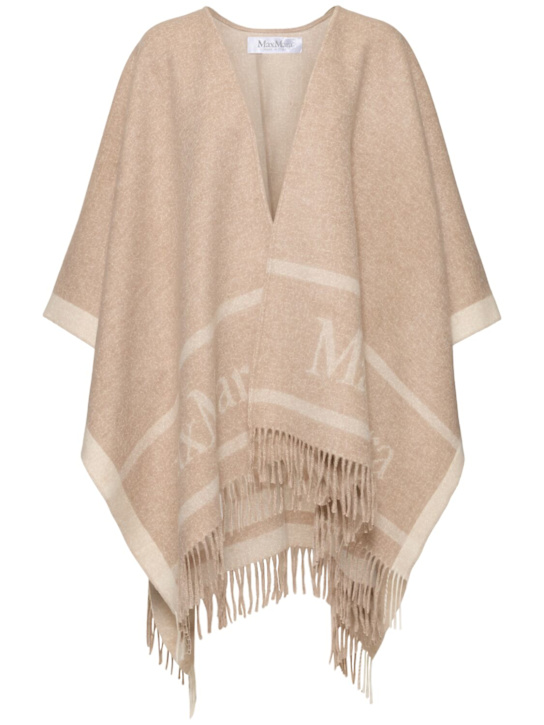 Max Mara: Wollponcho mit Fransen „Hilde“ - Cacha - women_0 | Luisa Via Roma