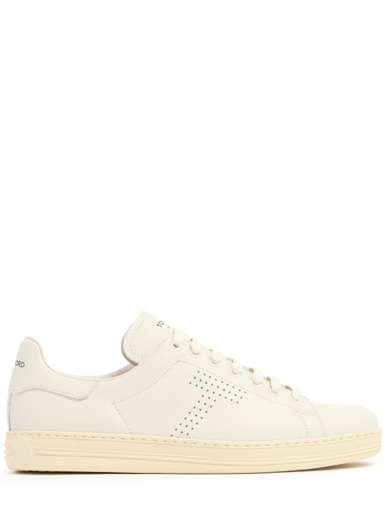 Tom Ford: Warwick grain leather sneaker - Butter - men_0 | Luisa Via Roma