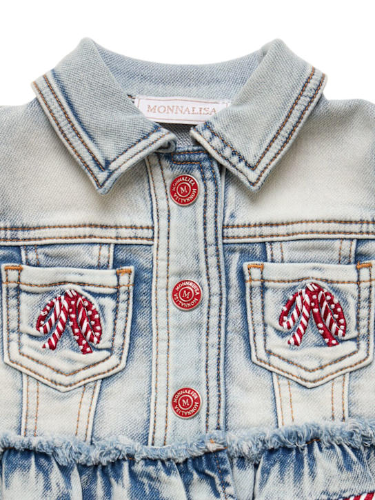 Monnalisa: Giacca in denim con ricami - Blu - kids-girls_1 | Luisa Via Roma