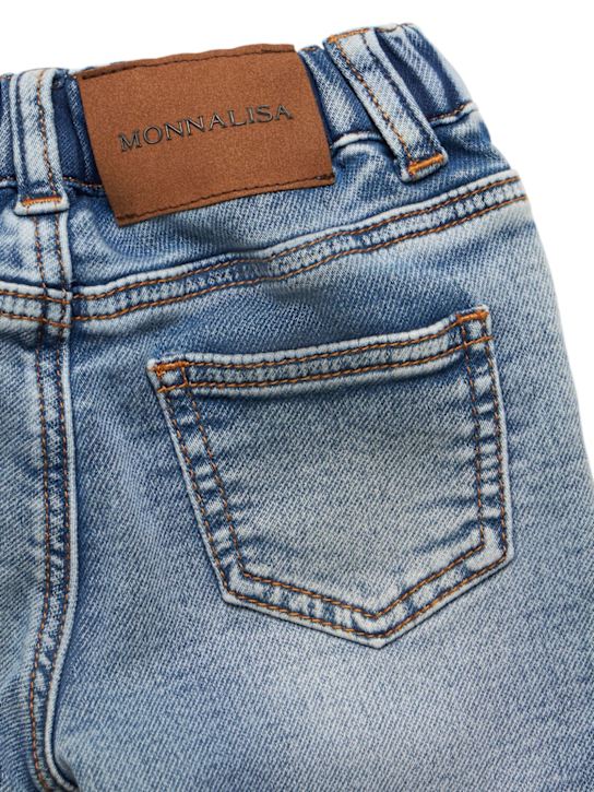 Monnalisa: Stretch cotton blend denim shorts - Blue - kids-boys_1 | Luisa Via Roma