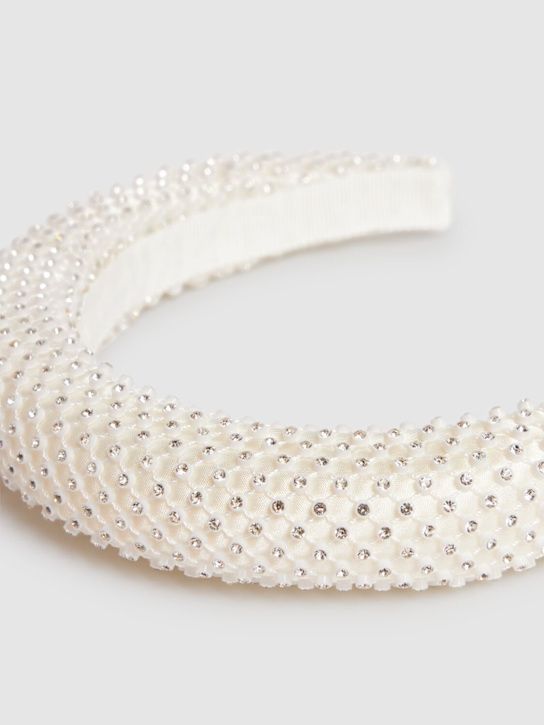 Monnalisa: Embellished satin headband - White - kids-girls_1 | Luisa Via Roma