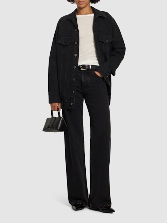 ANINE BING: Hugh mid rise straight jeans - Vintage Black - women_1 | Luisa Via Roma