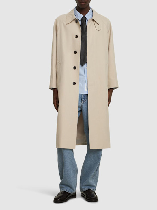 Dunst: Unisex cotton blend mac coat - Beige - men_1 | Luisa Via Roma
