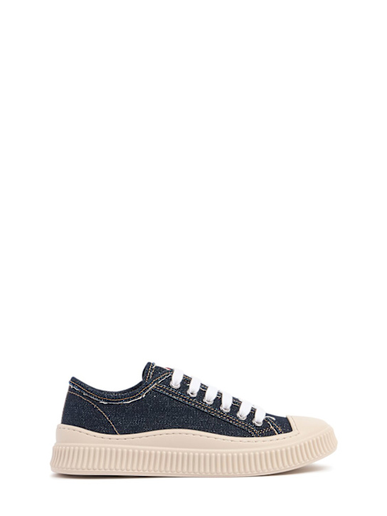 Marni Junior: Denim lace-up sneakers w/ logo - Blue - kids-boys_0 | Luisa Via Roma