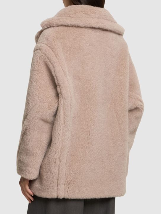 Max Mara: Cuba plush short coat - Beige - women_2 | Luisa Via Roma