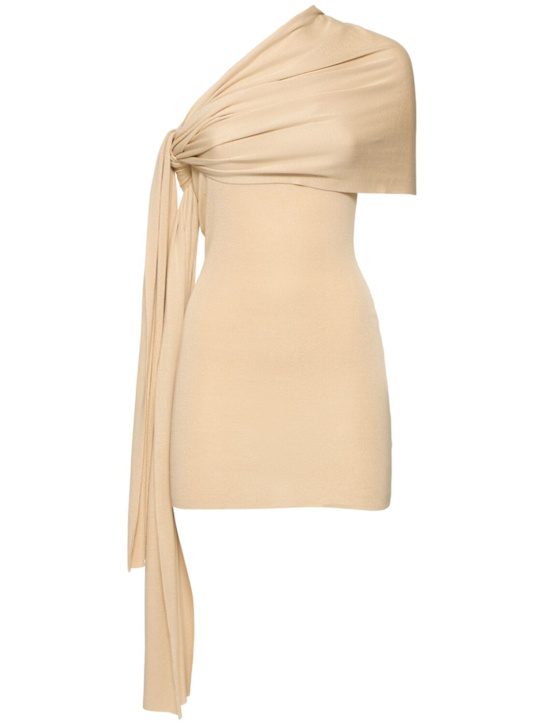 Aya Muse: Chara silk & viscose mini dress - Beige - women_0 | Luisa Via Roma