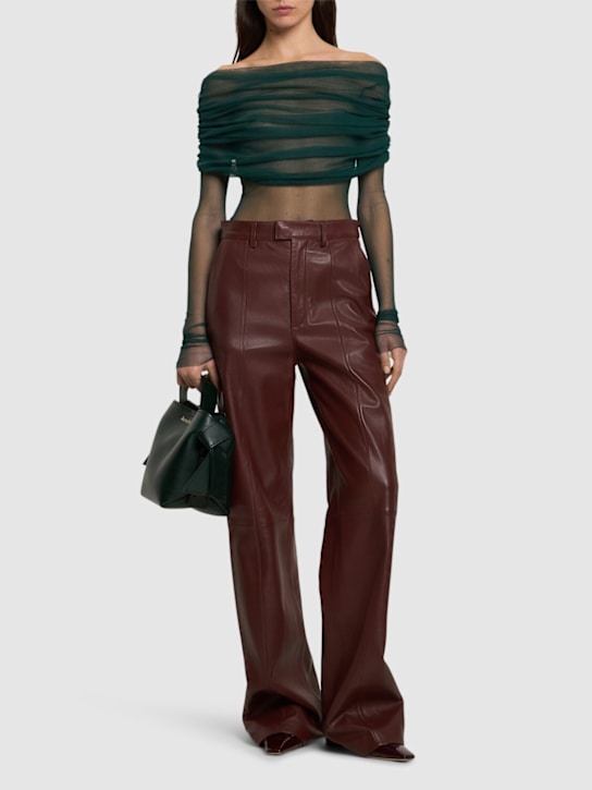 Christopher Esber: Veiled silk tulle top - Green - women_1 | Luisa Via Roma