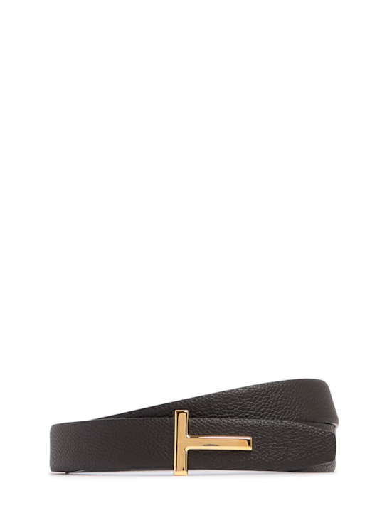 Tom Ford: 3cm Reversible soft grained leather belt - men_0 | Luisa Via Roma