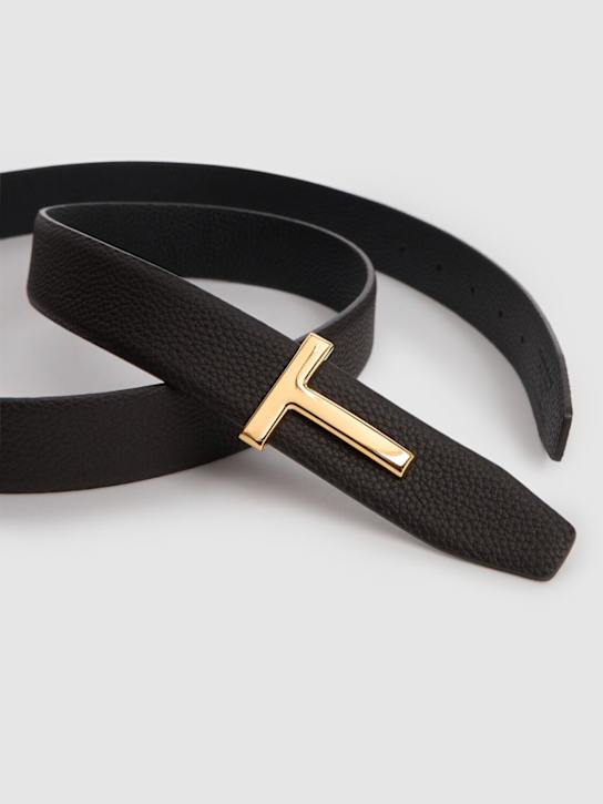 Tom Ford: 3cm Reversible soft grained leather belt - men_1 | Luisa Via Roma