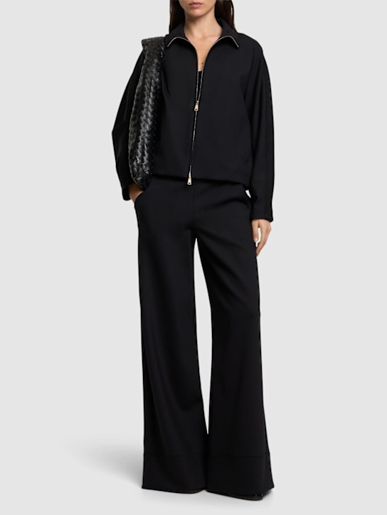 Max Mara: Fagiani neoprene wide leg pants - women_1 | Luisa Via Roma