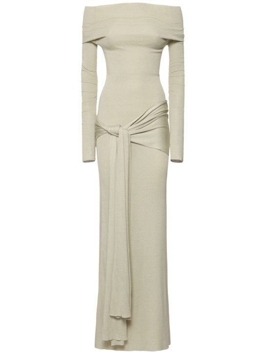 Aya Muse: Kora silk & viscose long dress - Green - women_0 | Luisa Via Roma