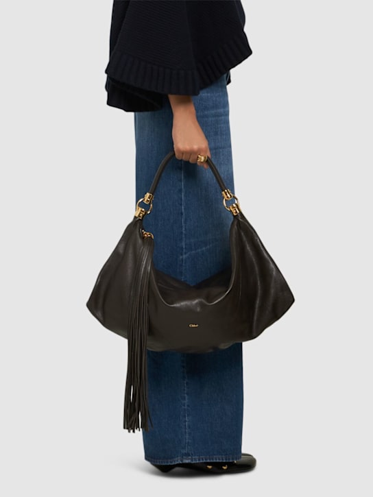 Chloé: Medium Chloé foulard leather bag - Kohol Brown - women_1 | Luisa Via Roma