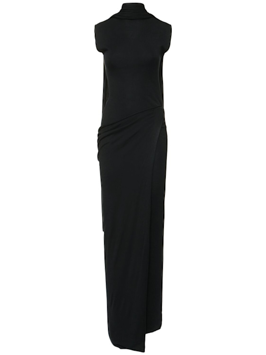Aya Muse: Nou silk & viscose long dress - Black - women_0 | Luisa Via Roma