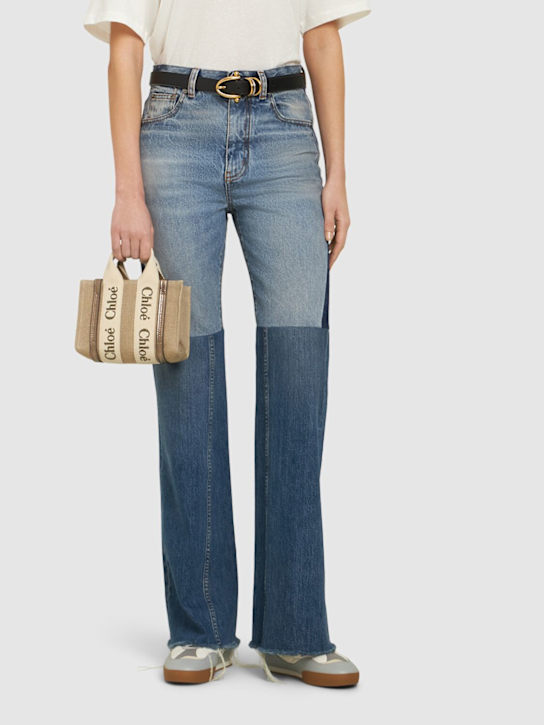 Chloé: Mini Woody canvas top handle bag - women_1 | Luisa Via Roma