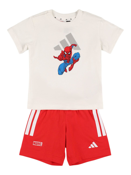 adidas Originals: コットンジャージーTシャツ＆ショートパンツ - kids-boys_0 | Luisa Via Roma