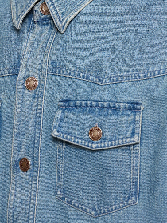 Tom Ford: Washed cotton denim jacket - Blue - men_4 | Luisa Via Roma