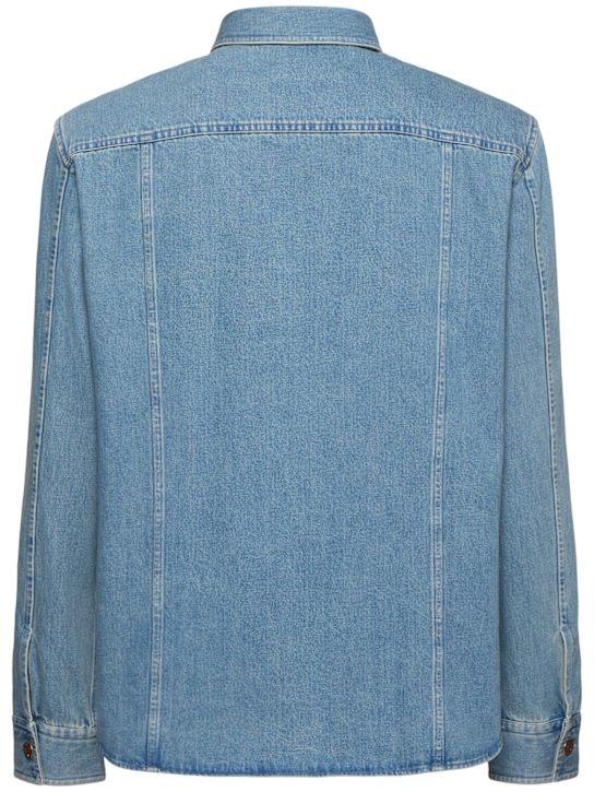 Tom Ford: Washed cotton denim jacket - Blue - men_3 | Luisa Via Roma
