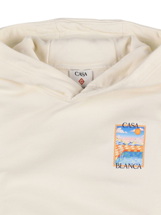 Casablanca: コットンフーデッドスウェットシャツ - kids-girls_1 | Luisa Via Roma