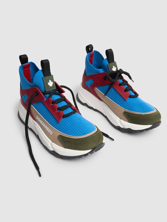 Dsquared2: Sneakers con lacci e logo - Multicolore - kids-boys_1 | Luisa Via Roma