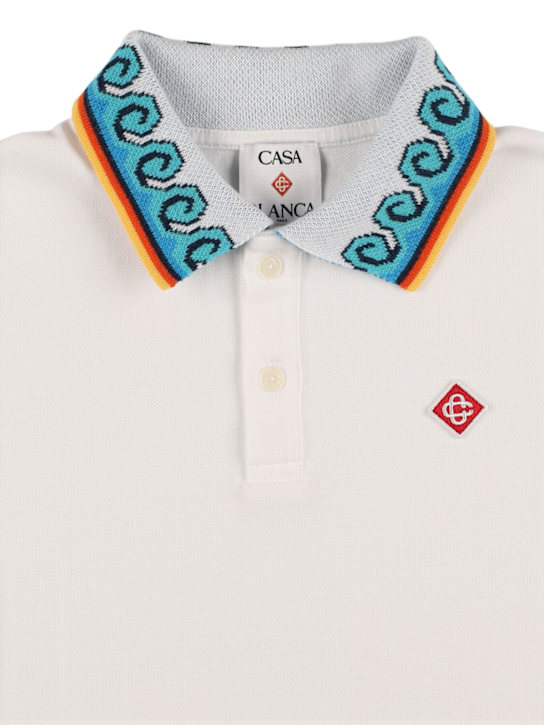 Casablanca: Cotton piquet polo t-shirt - kids-boys_1 | Luisa Via Roma