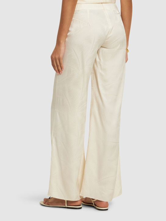 Johanna Ortiz: Laidback Energy palm jacquard wide pants - Ecru - women_2 | Luisa Via Roma