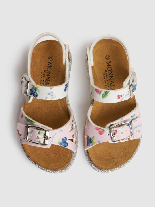 Monnalisa: プリントプラットフォームサンダル - ホワイト/マルチ - kids-girls_1 | Luisa Via Roma