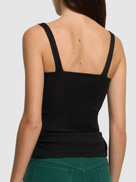 Christopher Esber: Open twist rib tank top - Black - women_2 | Luisa Via Roma