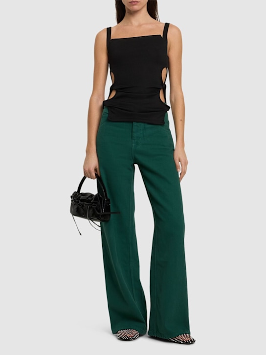Christopher Esber: Open twist rib tank top - Black - women_1 | Luisa Via Roma