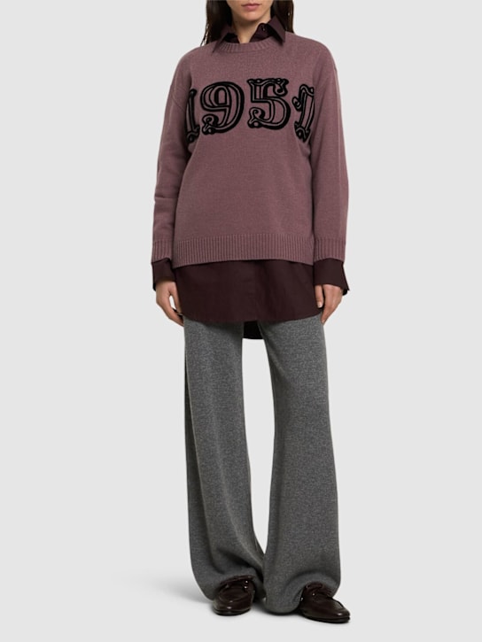 Max Mara: Fido 1951 logo crewneck sweater - women_1 | Luisa Via Roma