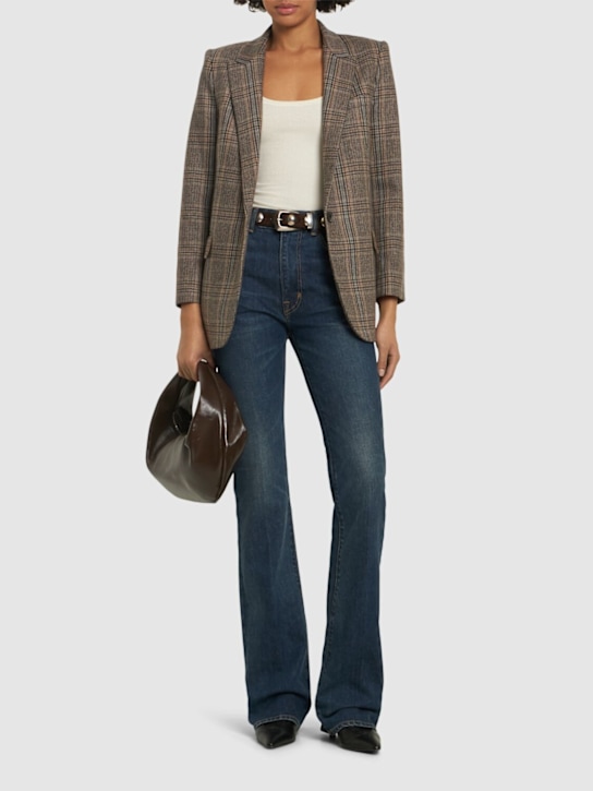 Nili Lotan: Diane wool checked blazer - Multi/Brown - women_1 | Luisa Via Roma
