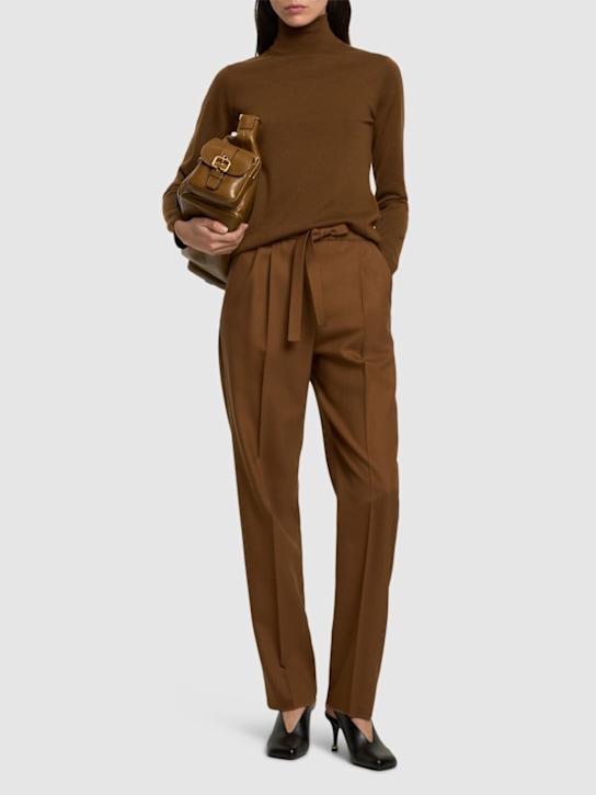 Max Mara: Edere wool blend pants w/ belt - women_1 | Luisa Via Roma
