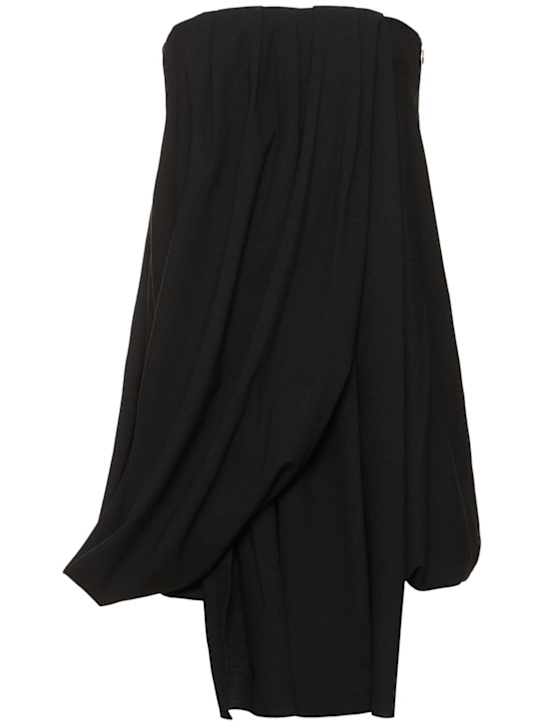 JW Anderson: Draped heavy crepe bustier mini dress - Black - women_0 | Luisa Via Roma