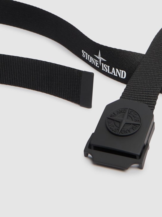 Stone Island: Logo belt - Black - men_2 | Luisa Via Roma