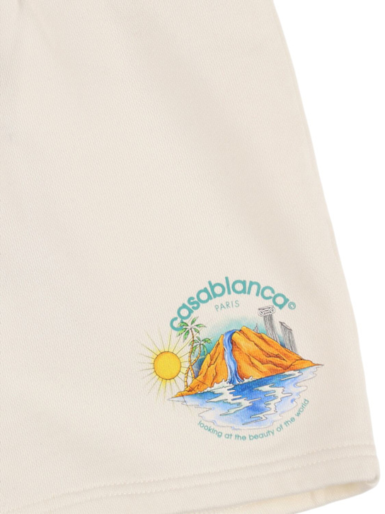 Casablanca: コットンスウェットショートパンツ - kids-boys_1 | Luisa Via Roma